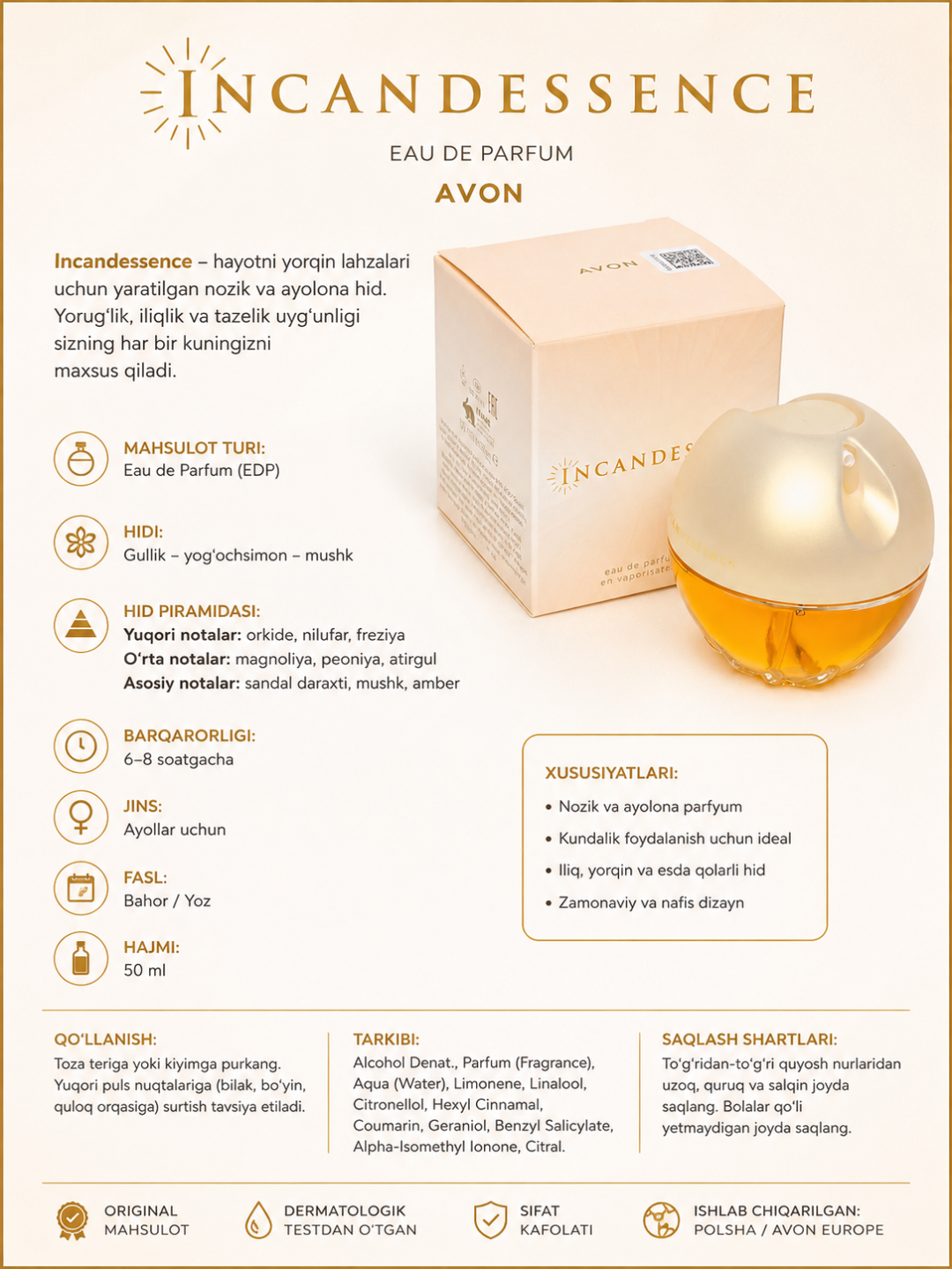 AVON Incandessence ayollar atiri EDP 50 ml - 