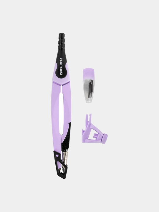 BRAUBERG "ULTRA" gotovalnya, 4 pr.: sirkul 135 mm, zapas grifel, nasadka, lavanda, 210823