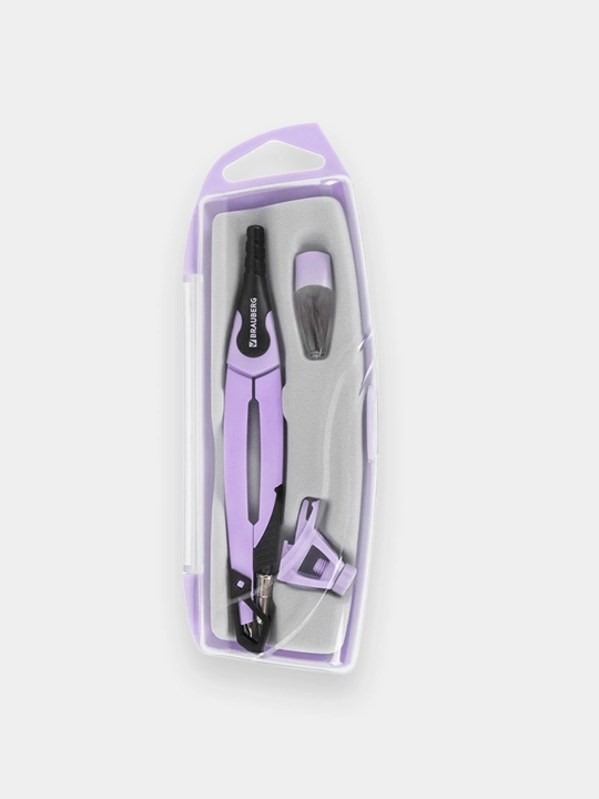 BRAUBERG "ULTRA" gotovalnya, 4 pr.: sirkul 135 mm, zapas grifel, nasadka, lavanda, 210823