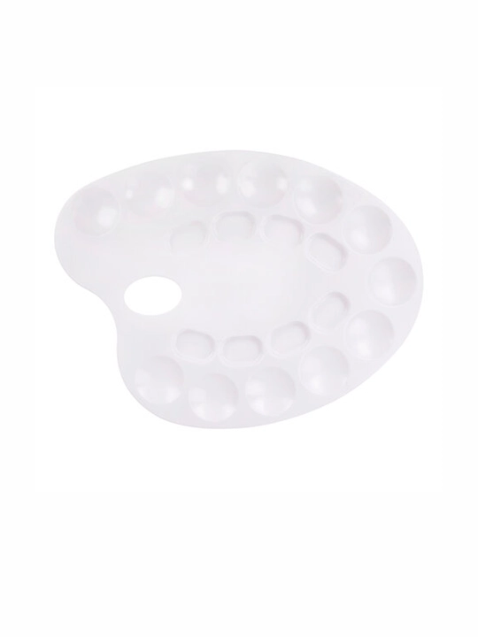 Rasm chizish uchun palitra PIFAGOR oq, plastik, oval, 20 hujayrali, 227808 - 