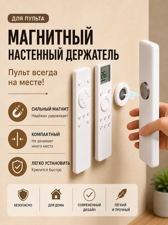 Magnitli devor ushlagichi pult va mayda buyumlar uchun - 