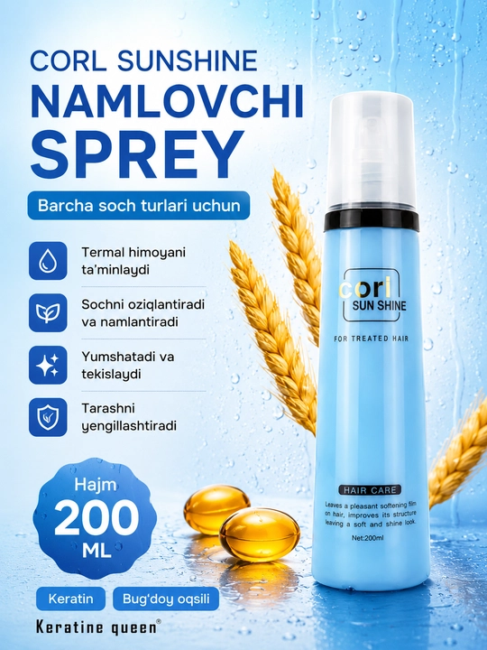 Sochni tiklovchi va namlovchi CORL Amino Acid spreyi – 200 ml - 