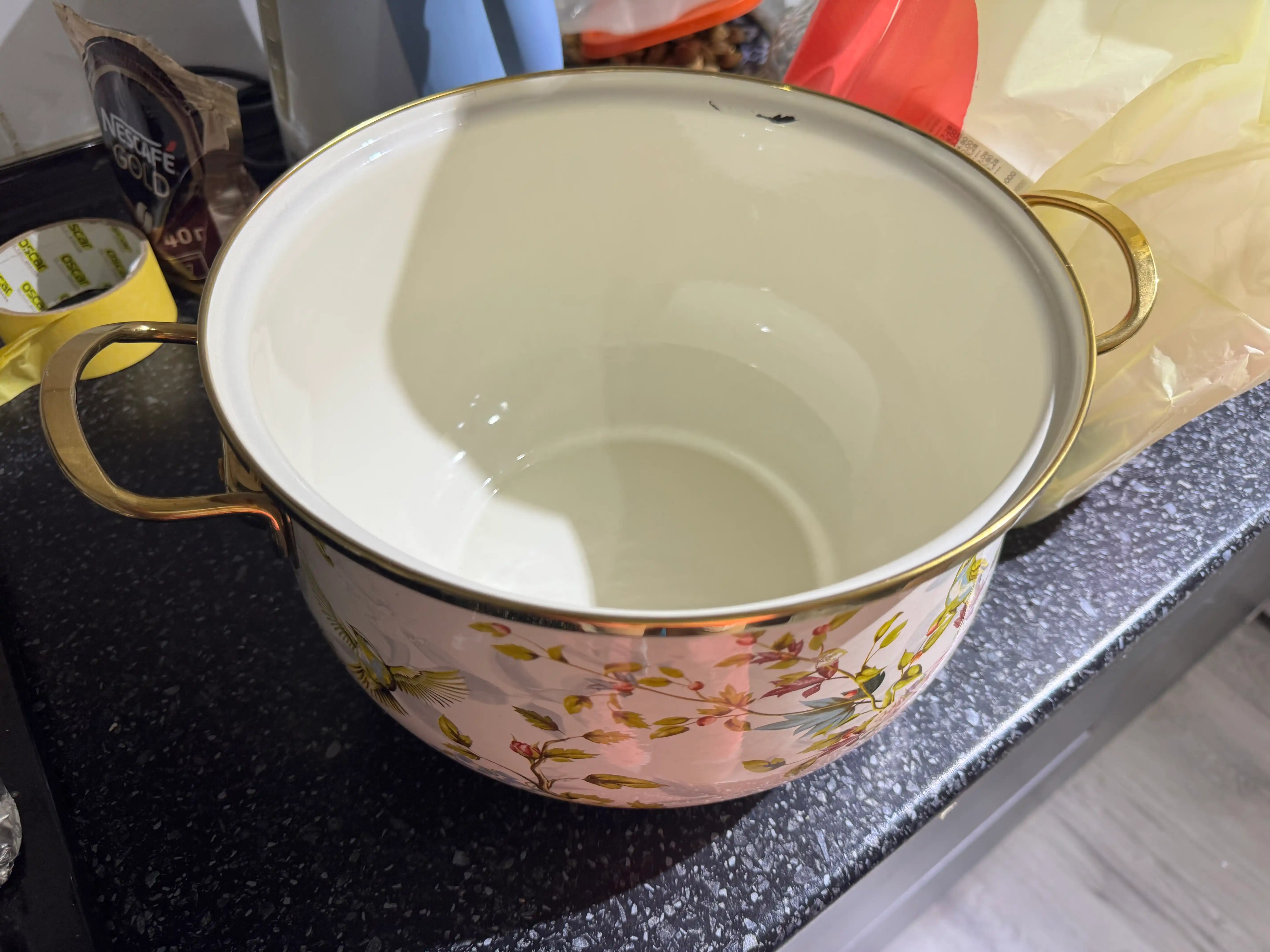 Emal qozoncha marmar dizayn – 2l, 3l, 4l, 5l, 6l, 8l