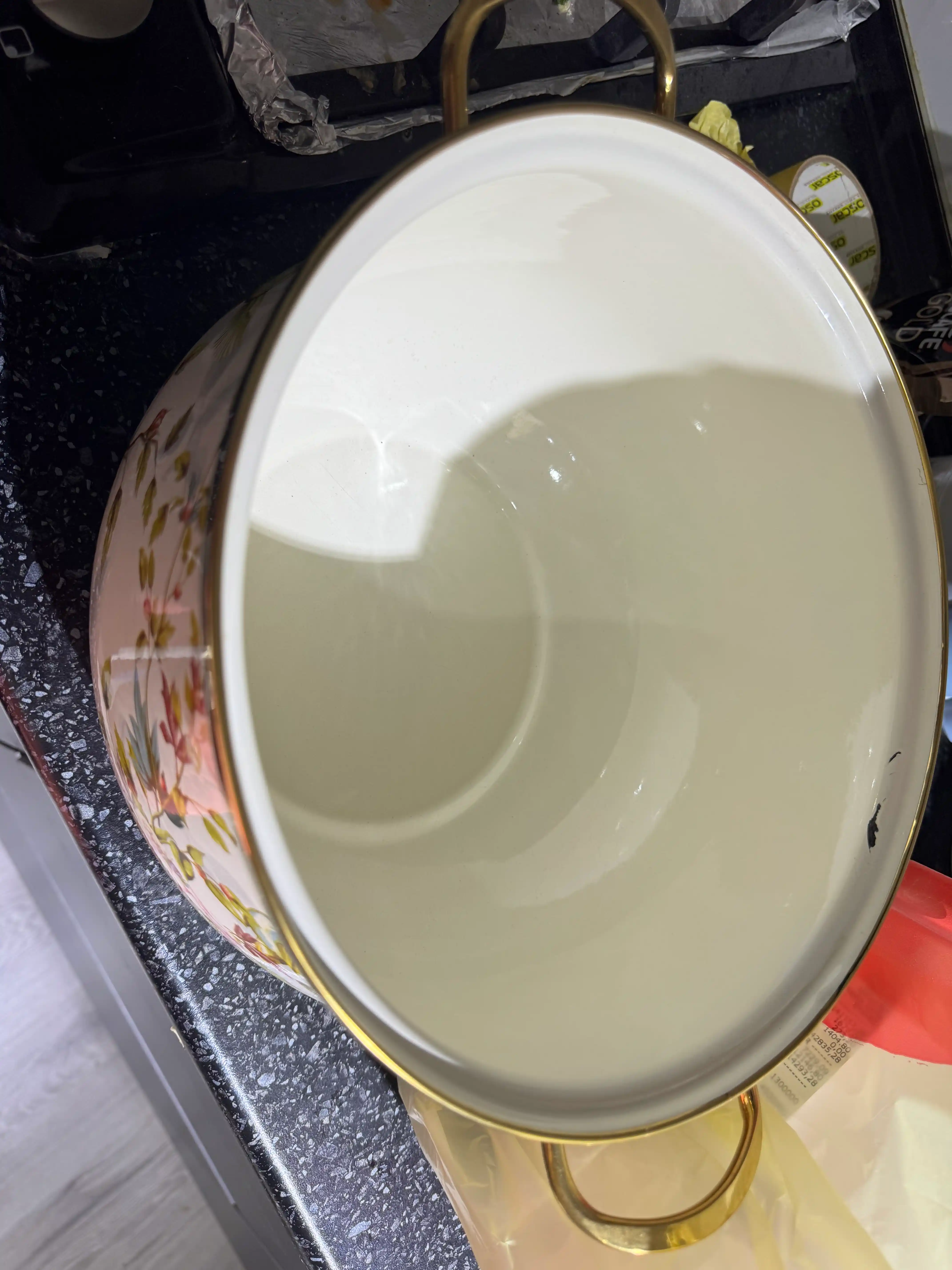 Emal qozoncha marmar dizayn – 2l, 3l, 4l, 5l, 6l, 8l