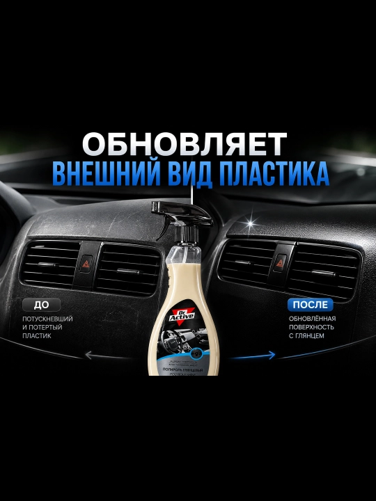 Полироль для пластика салона автомобиля Dr.Active Polyrole Shine, 500 мл