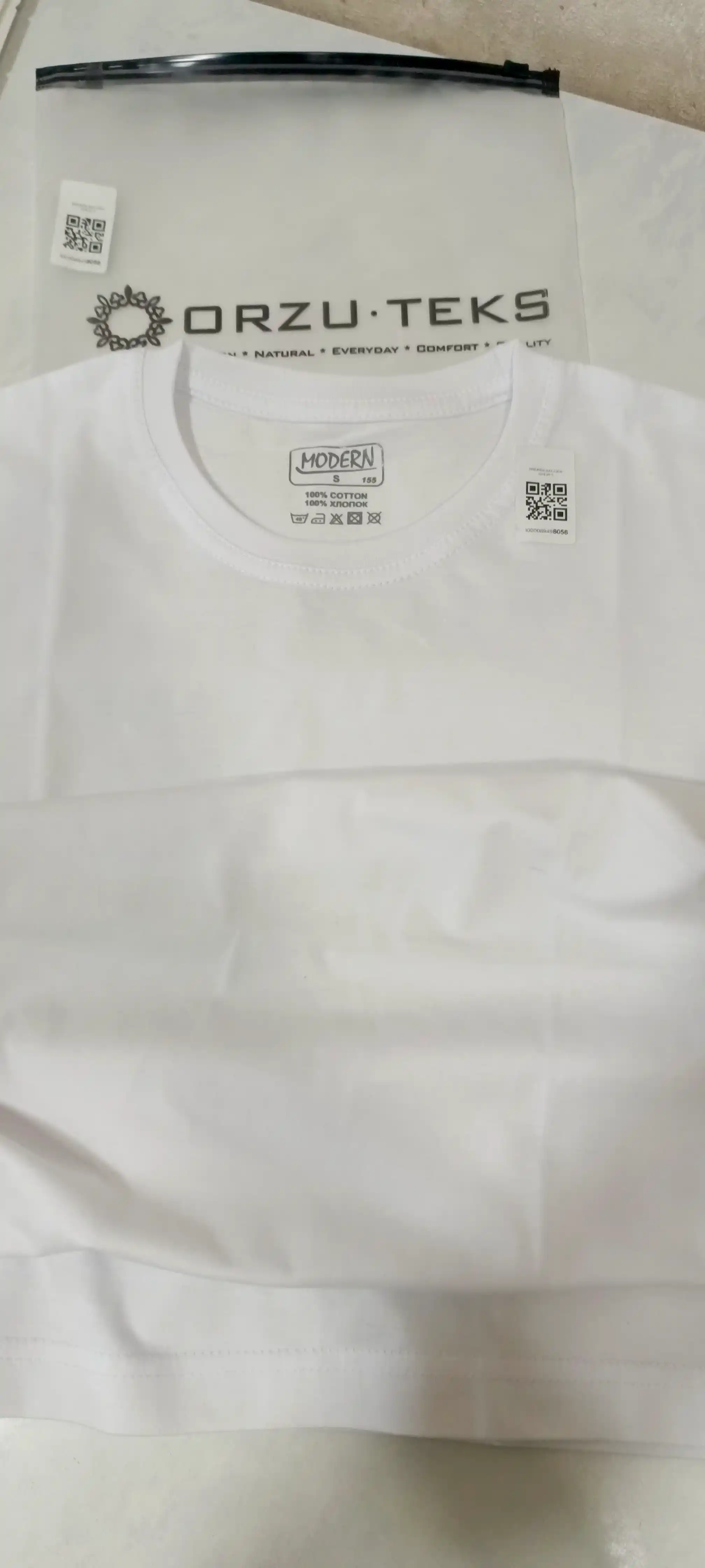 Erkaklar bazaviy futbolkasi, printsiz, 100% paxta, bir rangli, 5XL gacha, ORZU-TEKS