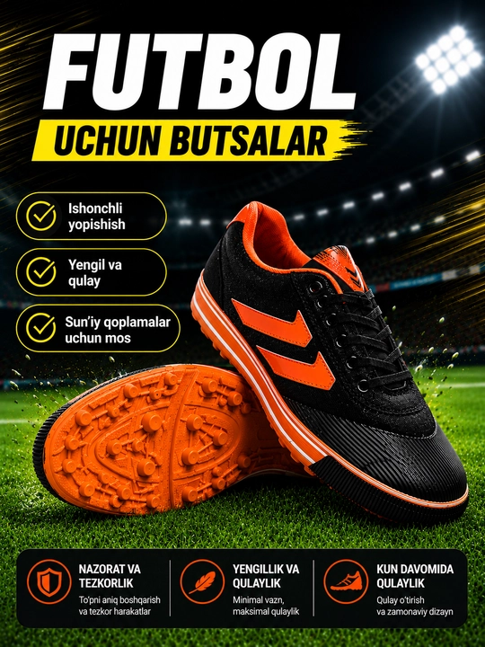Futbol butsasi, sport oyoq kiyimi, erkaklar futbol poyabzali, sorokonojkalar - 