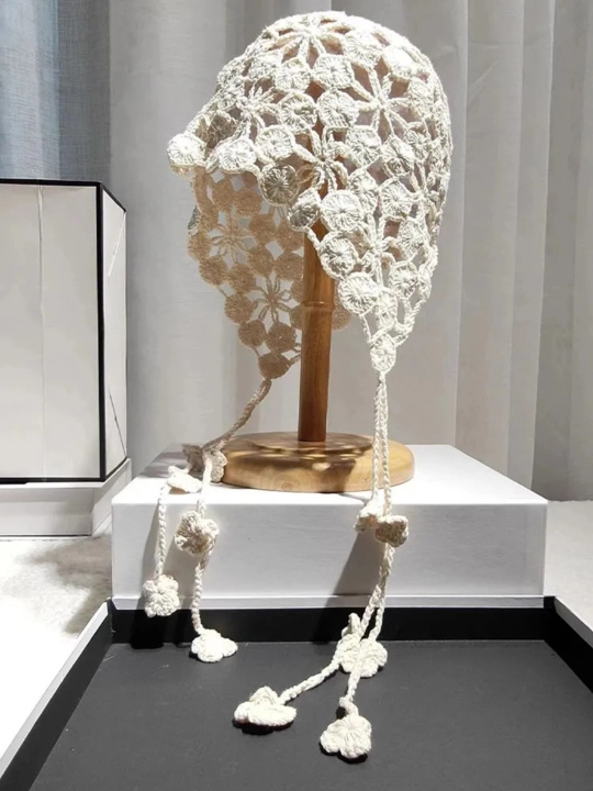 Летняя вязаная шапка, бини, косынка, для пляжа