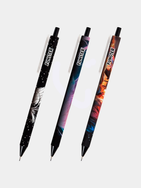 Mexanik qalam 0,7 mm bosma bilan, FUNSTER, yumshoq teginishli korpus assortimenti, 3 dona