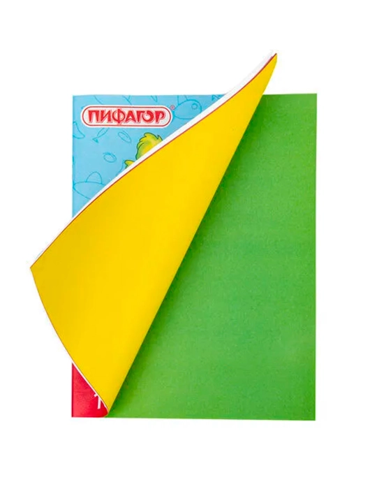 A4 rangli qog'oz,2 tomonlama qog'ozi,16 varaq,PIFAGOR,20x28 sm,113542