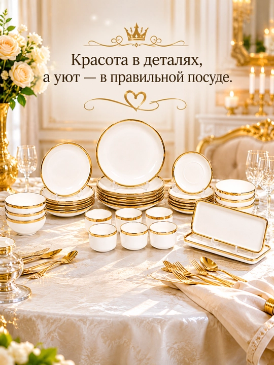 Керамическая посуда для кухни набор посуды на 6 персон европейский дизайн, из 32 предметов