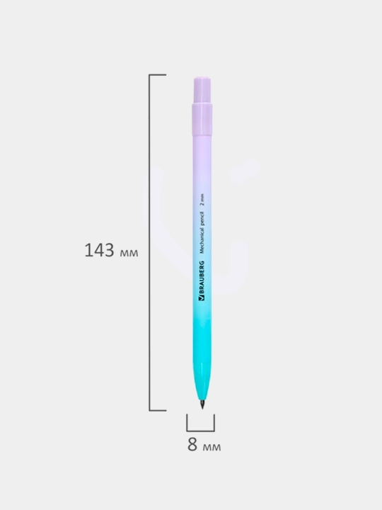 Mexanik tsilindrsimon qalam 2 mm, GRADE PASTEL, charx, korpus assortimenti, 3 dona
