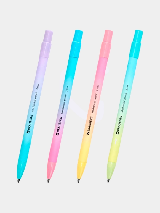Mexanik tsilindrsimon qalam 2 mm, GRADE PASTEL, charx, korpus assortimenti, 3 dona