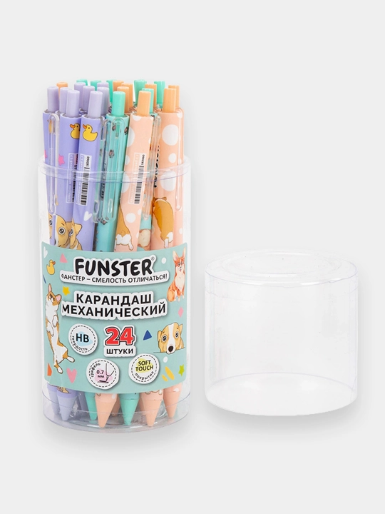 Mexanik qalam 0,7 mm bosma bilan, FUNSTER, yumshoq teginishli korpus assortimenti, 3 dona