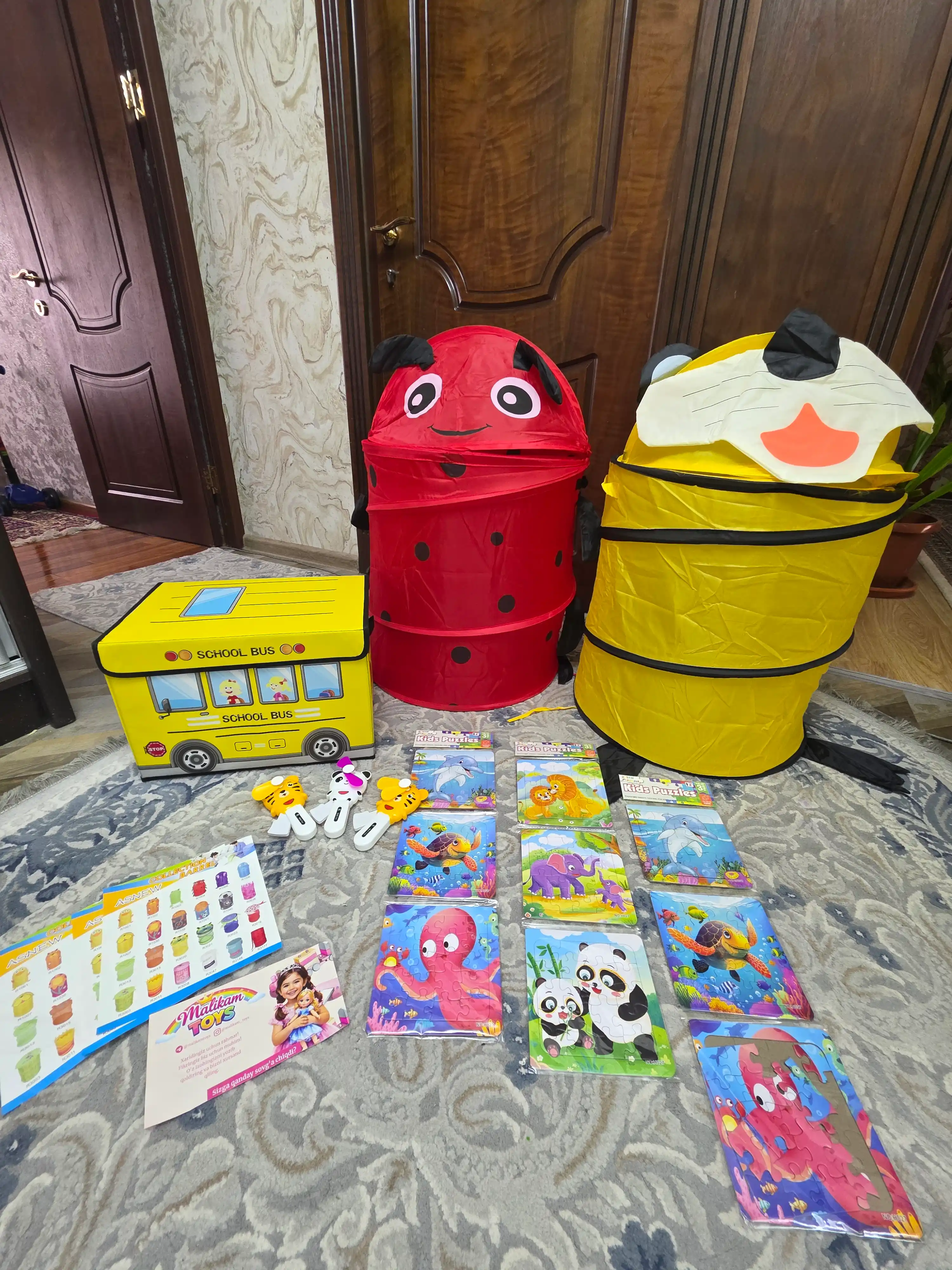 Корзина для игрушек детская с животным дизайном, складная большая