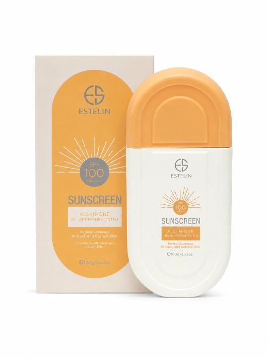 Солнцезащитный крем, крем от загара, водостойкий, ESTELIN SPF 50+70+80+100+PA+++, 100 мл
