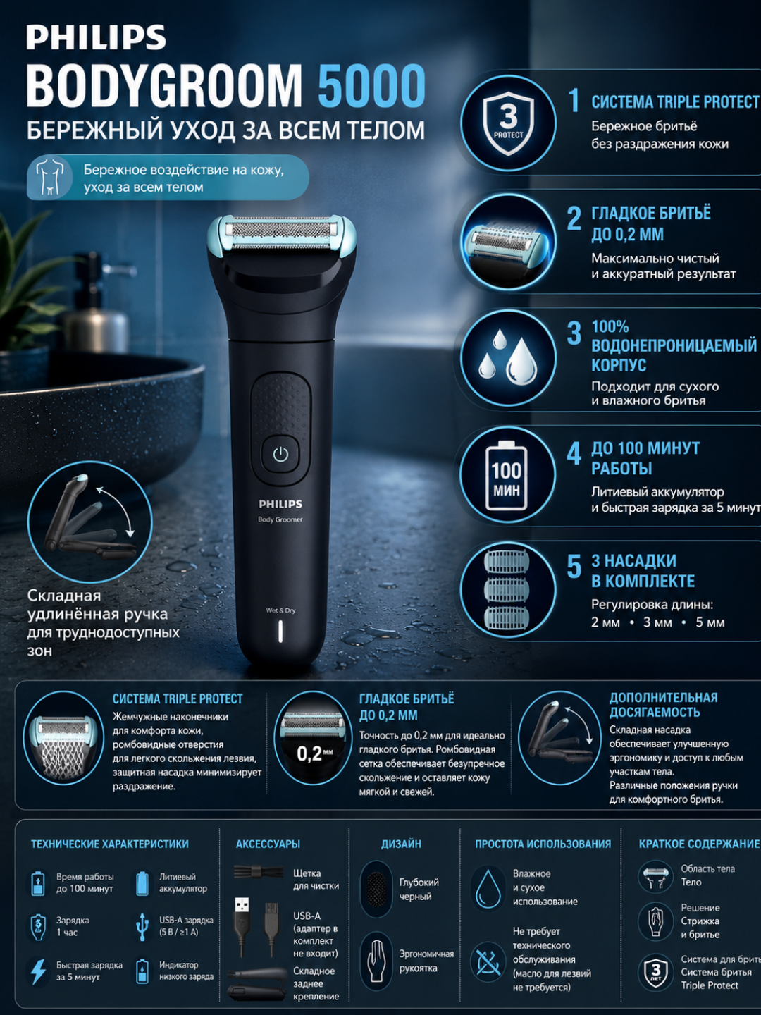 Philips BG5475 Триммер для тела/body - 