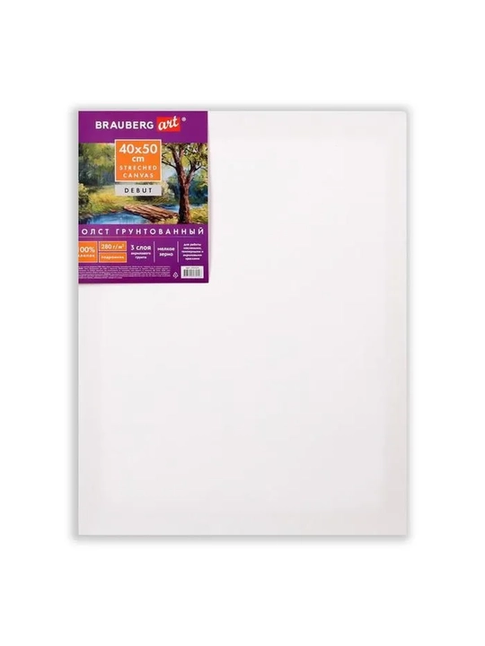 BRAUBERG EKONOM Gruntlangan holst ramka ustida, 40×50 sm, 100% paxta, mayda don - 