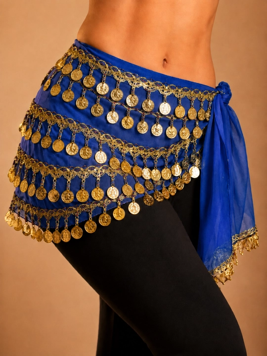 Sharqona raqs uchun tangachali bel ro'moli (Belly Dance) - 