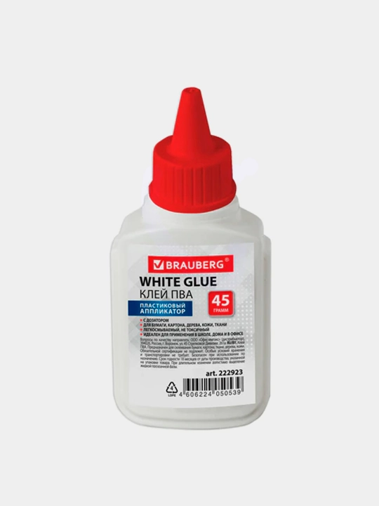 PVA BRAUBERG yelimi (qog‘oz, karton, yog‘och), 45 g - 