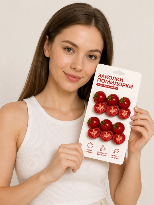 Заколки яблочки, клубнички, лампочка, 2 шт, для волос, фруктовые заколки ручной работы