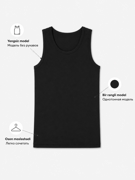 Мужская базовая хлопковая майка без рукавов