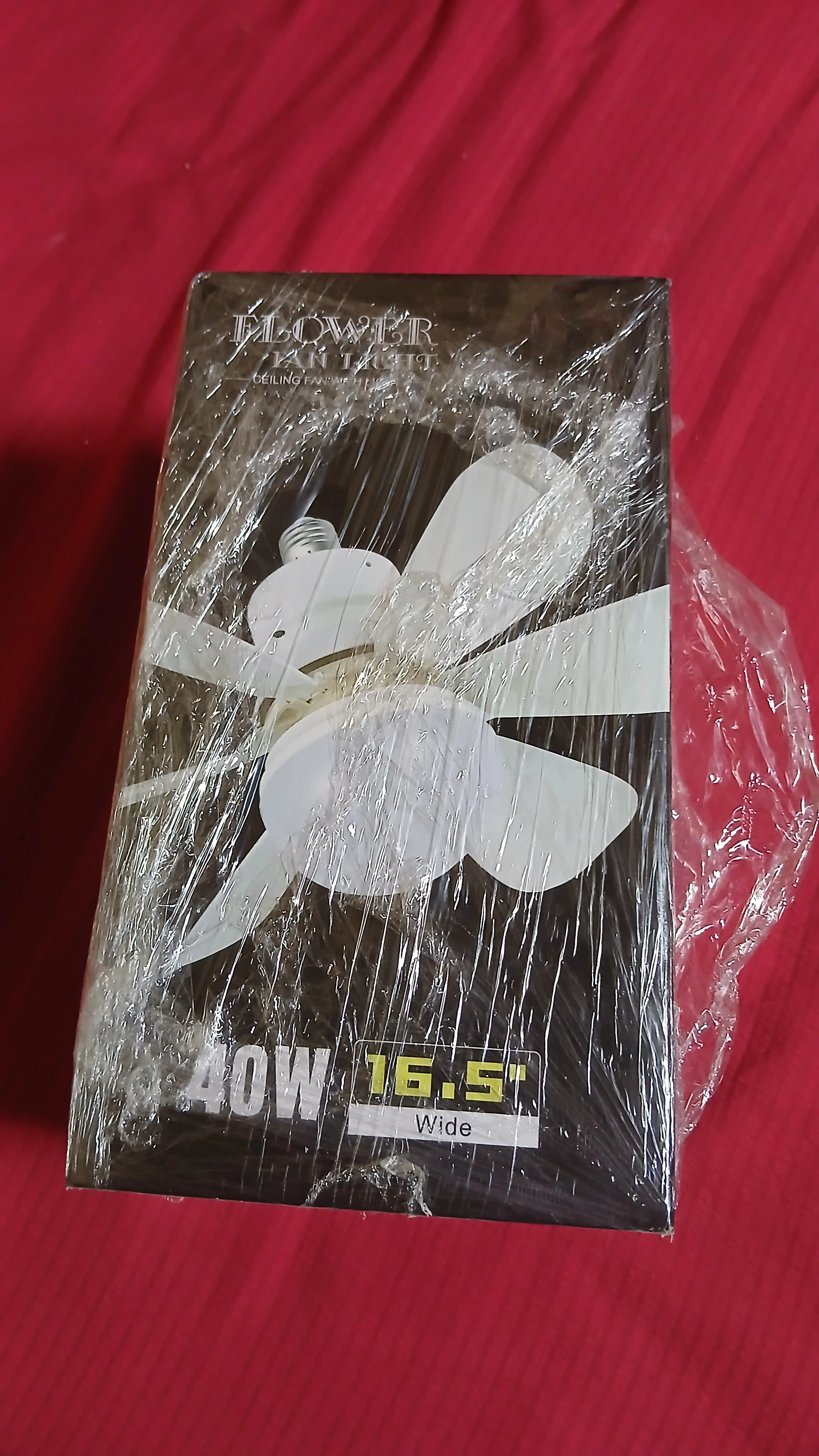 LED ventilyatorli qandil, pultli, 3 yoritish rejimi, 4 tezlik, E27, 40W, barcha xona uchun