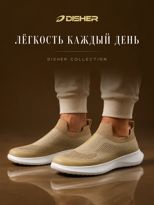 Erkaklar sliponlari, DISHER CloudKnit, erkaklar oyoq kiyimlari