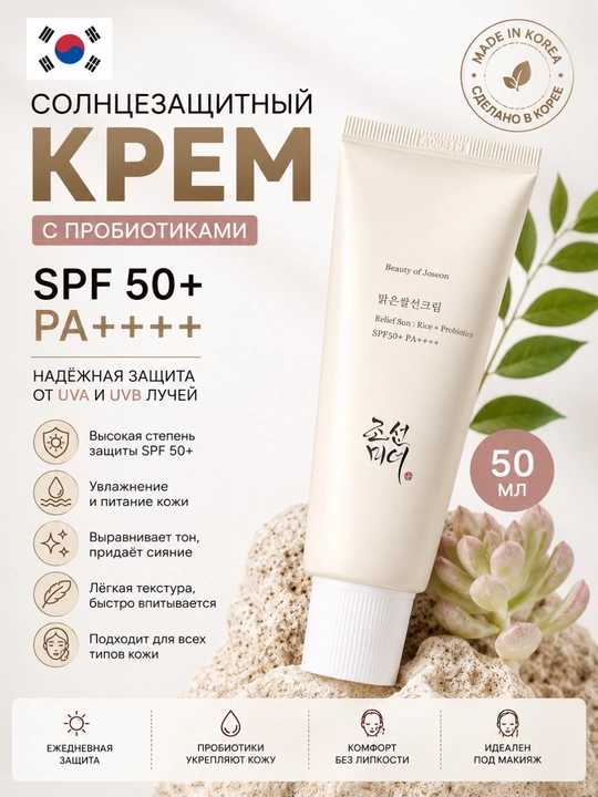 Koreya SPF 50+ Quyoshdan Himoyalovchi Yuz Kremi 50ml