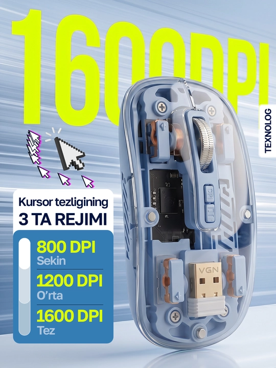 Universal simsiz sichqoncha: kompyuter, telefon va planshet uchun