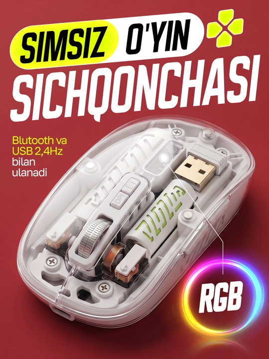 Universal simsiz sichqoncha: kompyuter, telefon va planshet uchun