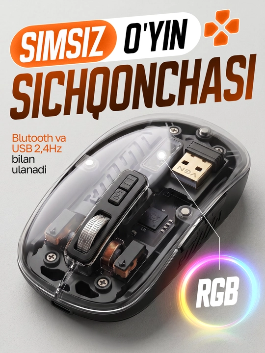 Universal simsiz sichqoncha: kompyuter, telefon va planshet uchun