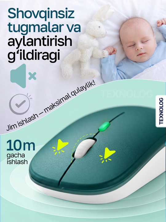 Universal simsiz sichqoncha: kompyuter, telefon va planshet uchun