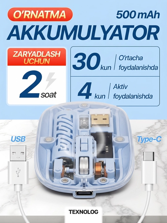 Simsiz kompyuter sichqonchachi, tovushsiz, RGB, Bluetooth