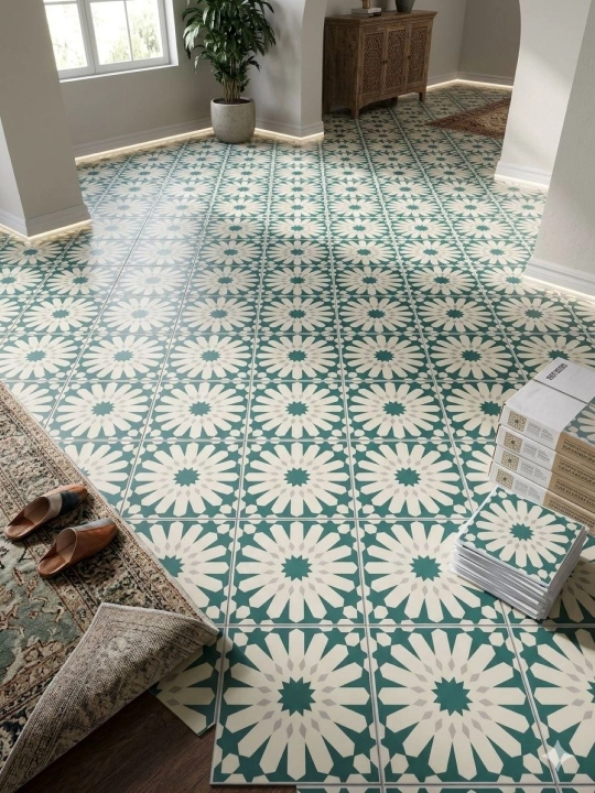 Мароканская самоклейка, 20 × 20 см, для пола и стен, влагостойкая ПВХ плитка