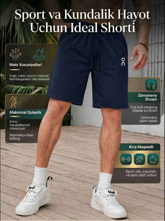 Erkaklar uchun shortiklar, cho`ntakli erkaklar sport shortiklari - 