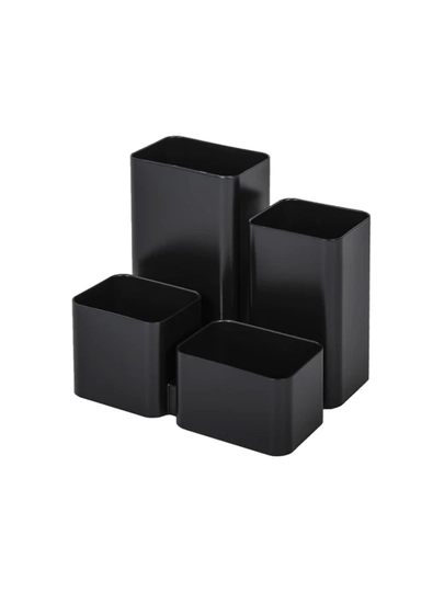 Подставка-органайзер BRAUBERG COMPACT, 4 отделения, 92х114х102 мм, черная, 238102 — B112025-ПАПРО8643