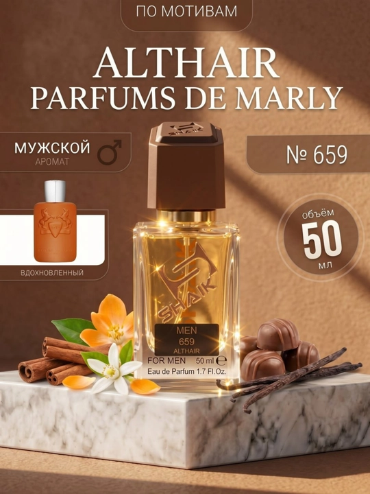 Parfyumlangan suv SHAIK 659, Parfums de Marly Althair, erkaklar uchun atir, 50 ml - 