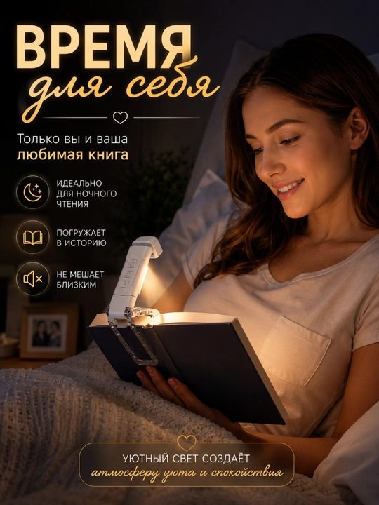 USB zaryadlovchi mini o‘qish chirog‘i, qisish funksiyasiga ega