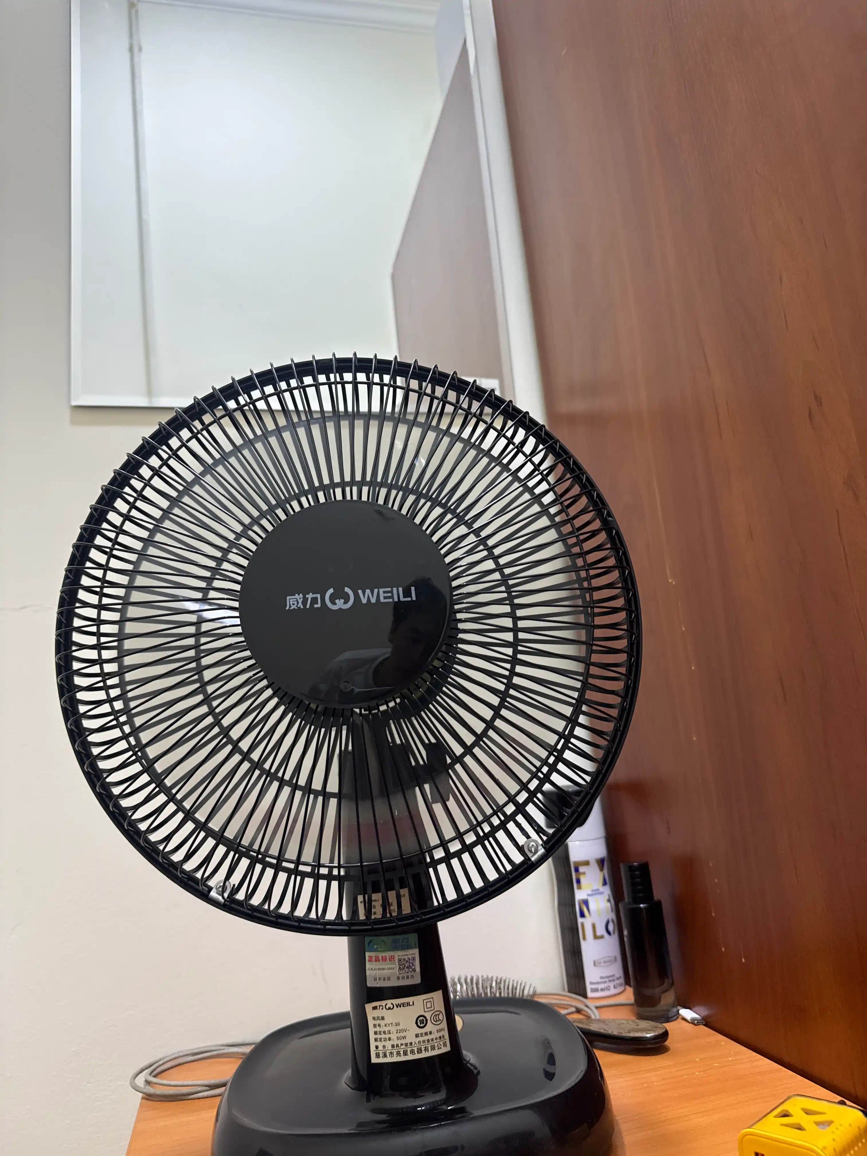 Stol ventilyatori, kuchli, jim, 3 tezlik, uy va ofis uchun, energiya tejamkor