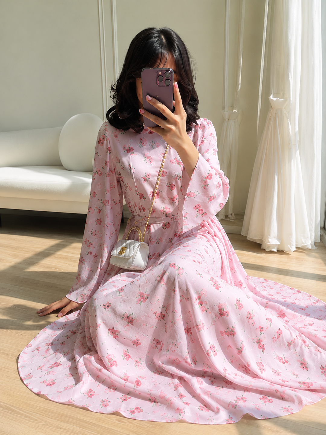 Платье женское, длинное, Selena, из мягкого материала, свободный крой, размеры 42-50