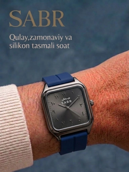 Erkaklar qo'l soati SABR, Quartz mexanizm, kvadrat siferblat, arab raqamlari