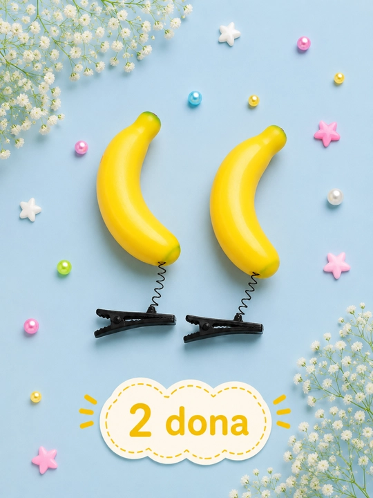 Qizlar uchun meva shaklidagi soch qisqichlari, zakolkalar - 