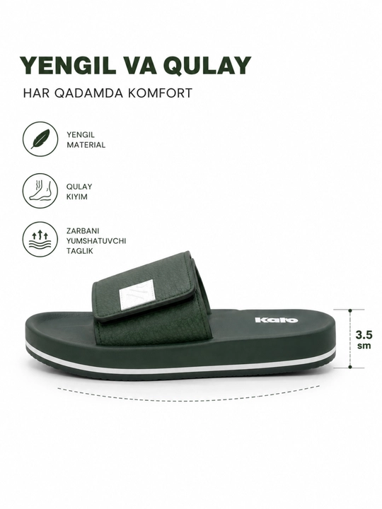 Erkaklar shippagi, velkroli sozlanadigan tapochka, yengil va qulay kundalik oyoq kiyim