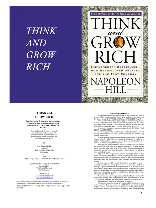 Think and Grow Rich, Napoleon Hill, английский язык