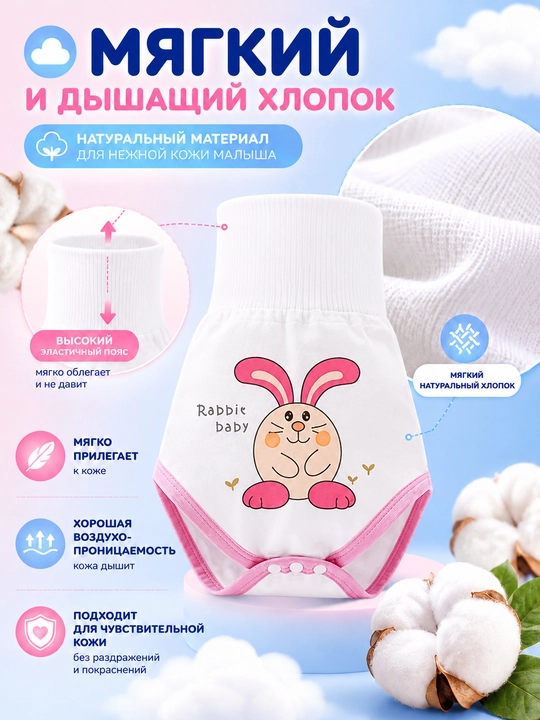 Трусики "Защита Животика", многоразовые, хлопок, эластичная талия