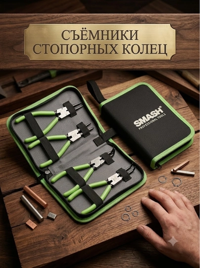 Съёмники стопорных колец набор 4шт — MAS26-СЬЕМНИКСТОПОРНЫХ4