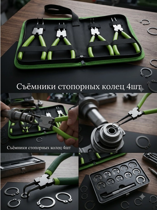 Съёмники стопорных колец набор 4шт