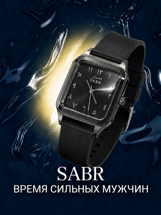 Erkaklar qo'l soati SABR, Quartz mexanizm, kvadrat siferblat, arab raqamlari