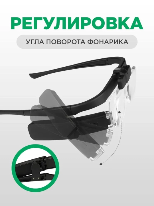 LED yoritgichli lupa ko'zoynak, 3 linza, 4.5X gacha kattalashtirish